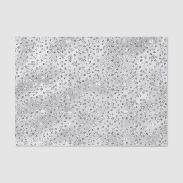 Papel De Seda Purpurina de Burros Gris Plateado Cheetah Spots (Anverso)