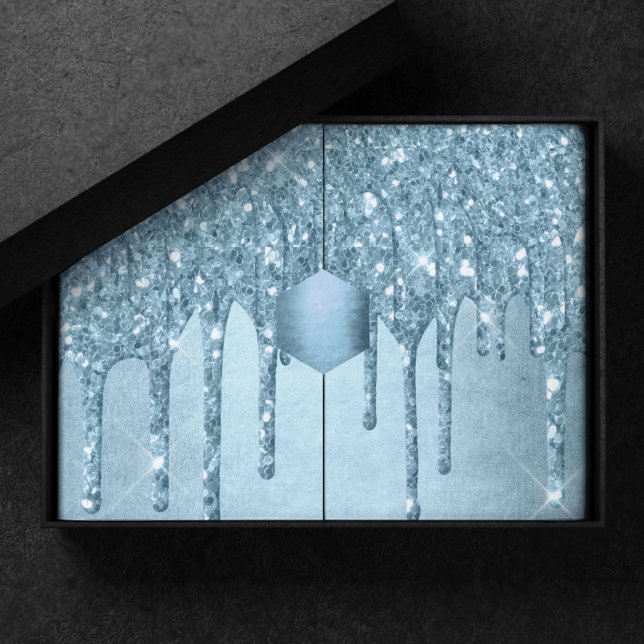 Papel De Seda Purpurina de hielo de goteo | Blue Faux Sparkle Me (Subido por el creador)