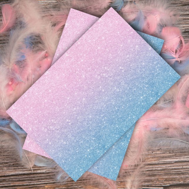 Papel De Seda Purpurina de ómbre azul rosado revelado por género (Subido por el creador)