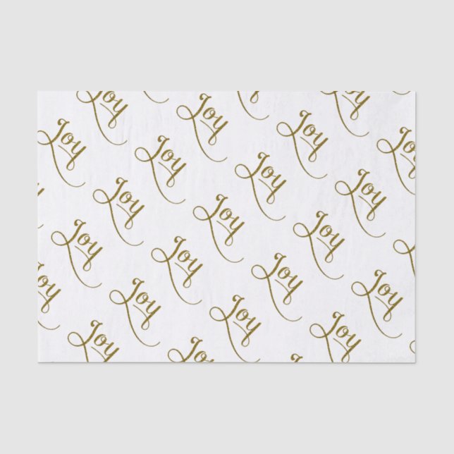 Papel De Seda Purpurina de oro de Joy Script (Anverso)