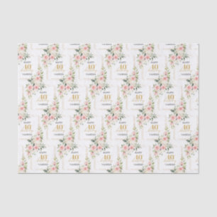 Papel De Seda Purpurina de oro de las rosas rosas rosadas de boh