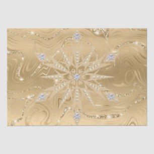 Papel De Seda Purpurina de oro de lujo Snowflake Diamond