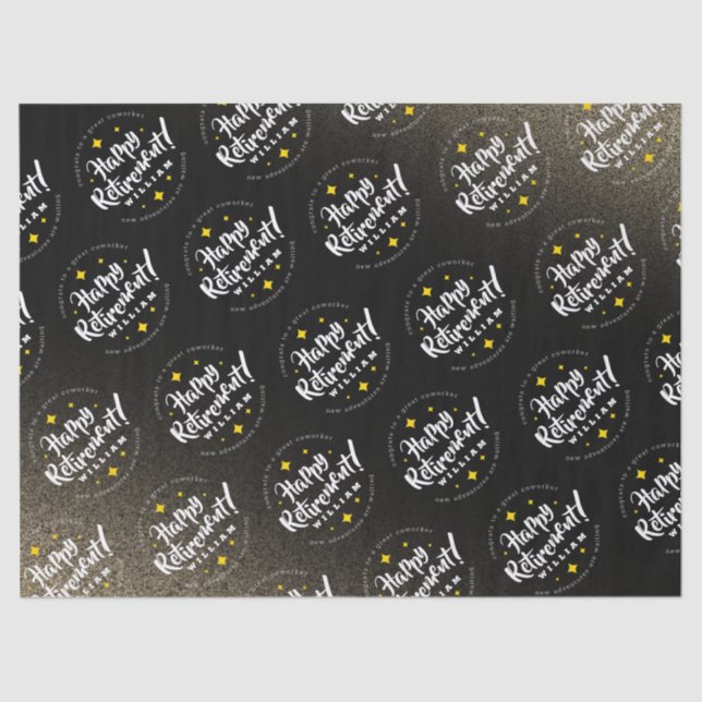 Papel De Seda Purpurina de oro divertido estrellas jubilación nu (Anverso)