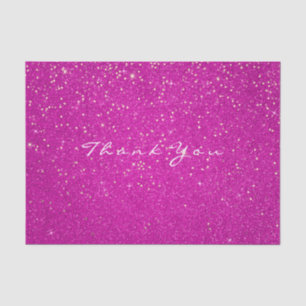 Papel De Seda Purpurina de oro Gracias Fuchsia Confetti Rosa Whi