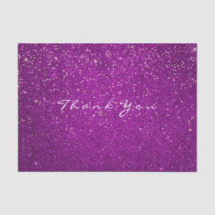 Papel De Seda Purpurina de oro Gracias Fuchsia Pink Spark