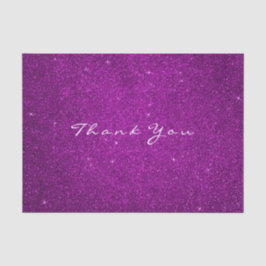 Papel De Seda Purpurina de oro Gracias Fuchsia Rosa