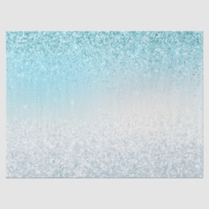 Papel De Seda Purpurina de parkle Aqua Blue Ombre Glitzy