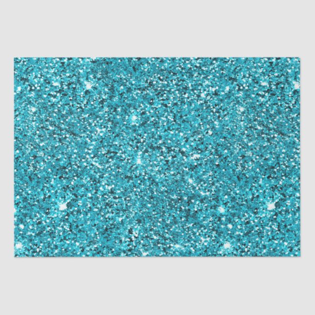 Papel De Seda Purpurina de parkle Turquoise Aqua Glitzy (Anverso)