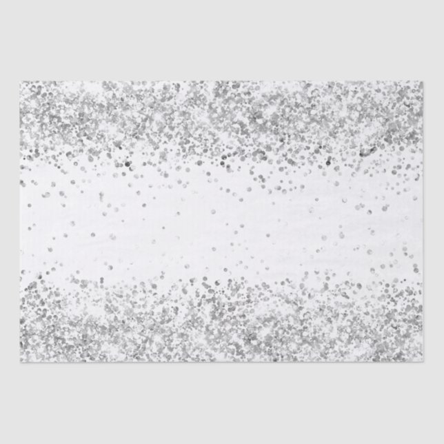 Papel De Seda Purpurina de plata blanca Navidades brillantes Nav (Anverso)