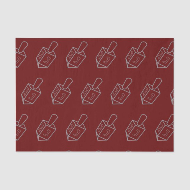Papel De Seda Purpurina Dreidel Hanukkah (Anverso)