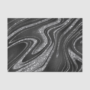 Papel De Seda Purpurina En Negro Brillante