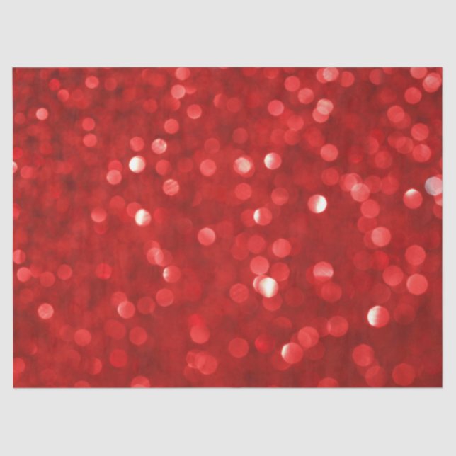 Papel De Seda Purpurina estilo bokeh rojo (Anverso)