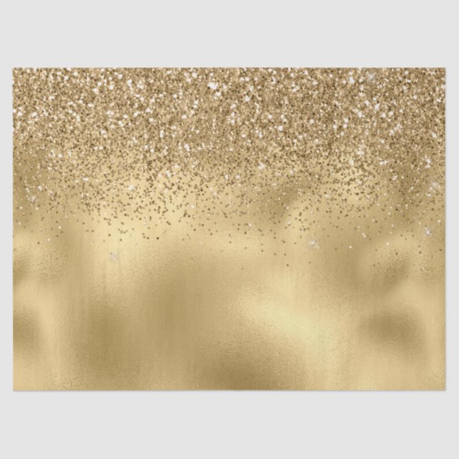 Papel De Seda Purpurina Faux Glam Sparkle Gold (Anverso)