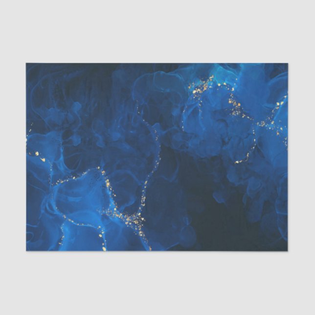 Papel De Seda Purpurina Faux Gold de fondo azul oscuro texturiza (Anverso)