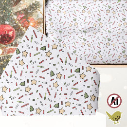 Papel De Seda  Purpurina Festiva de Galletas de Navidad 