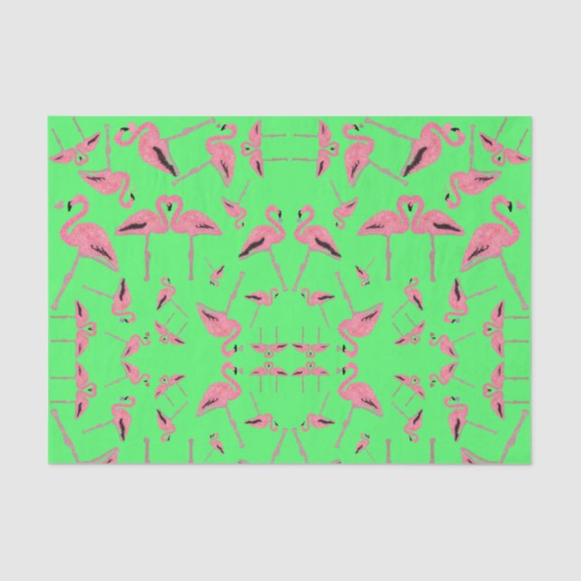 Papel De Seda Purpurina flamingo rosa brillante (Anverso)