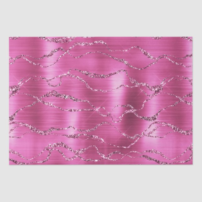 Papel De Seda Purpurina Girly Pink Glitz (Anverso)