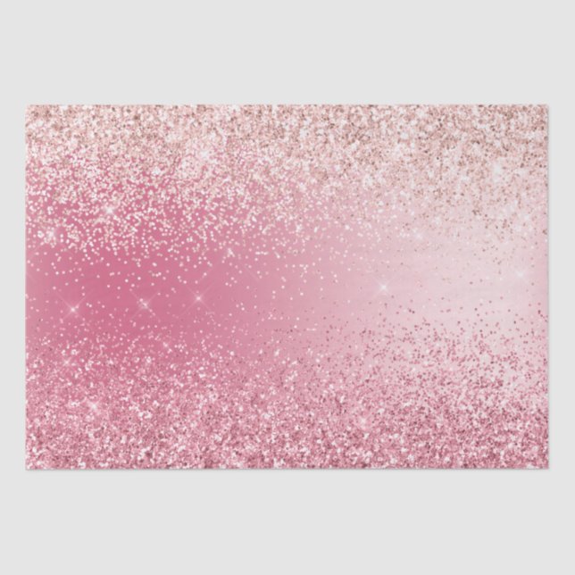 Papel De Seda Purpurina Girly Pink Ombre (Anverso)