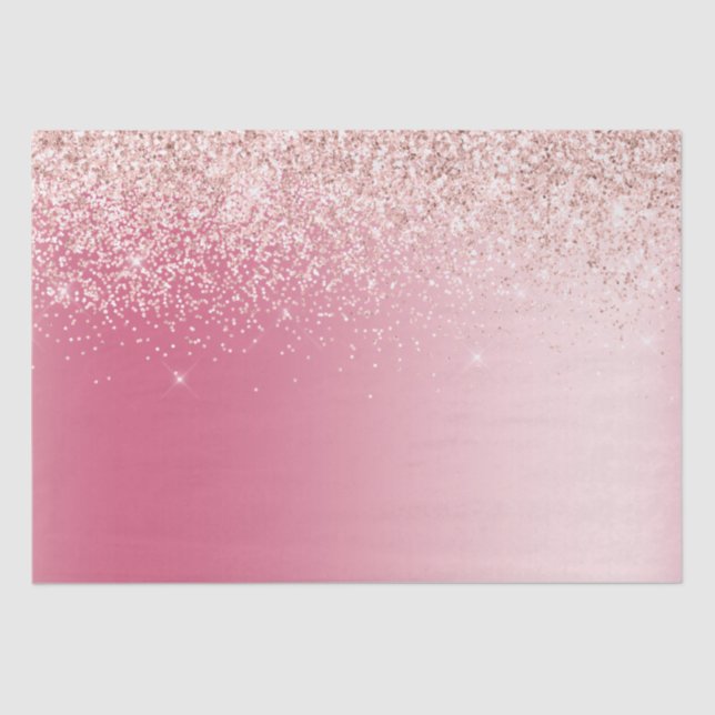 Papel De Seda Purpurina Girly Pink Ombre (Anverso)