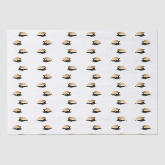 Papel De Seda Purpurina Glam Gold Eyelashes (Anverso)