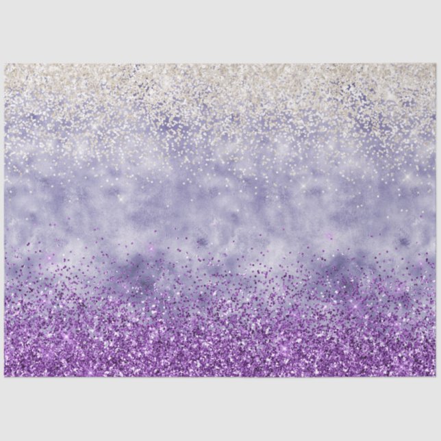 Papel De Seda Purpurina Glitz blanco morado (Anverso)