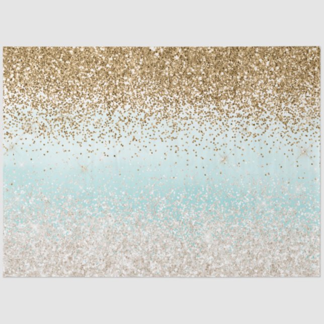 Papel De Seda Purpurina Glitzy Ombre Gold Girona (Anverso)