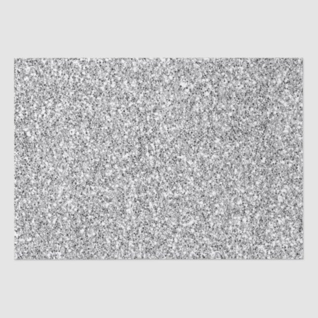 Papel De Seda Purpurina Glitzy Silver Faux (Anverso)