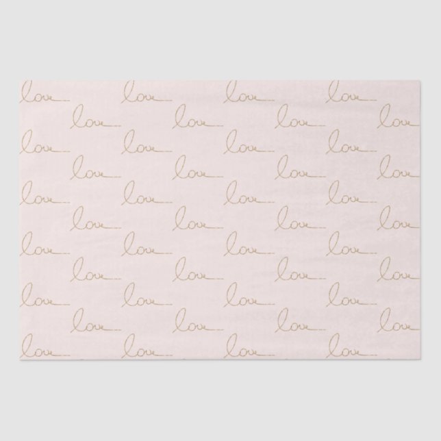 Papel De Seda Purpurina Gold Love Rubor Pink Shell (Anverso)