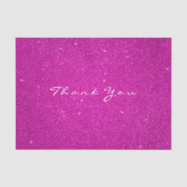 Papel De Seda Purpurina Gracias Fuchsia HotPink Rosa Favor White