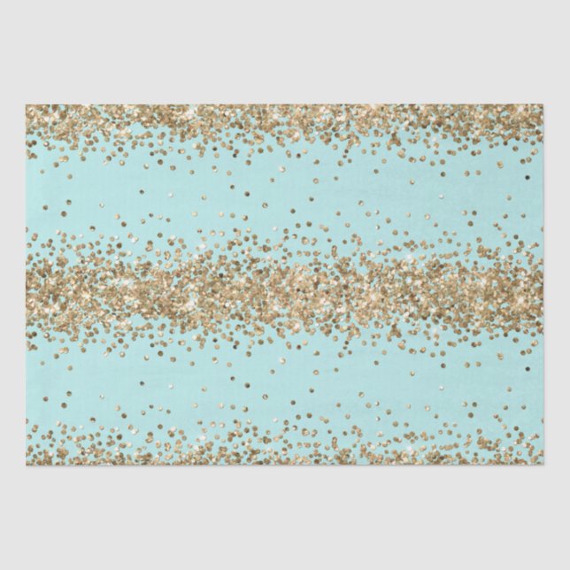 Papel De Seda Purpurina Mint Gold Sparkle (Anverso)