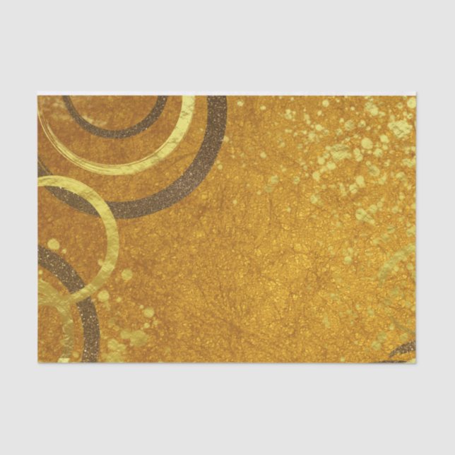 Papel De Seda Purpurina Ochre Brown Gold Moderno Moda elegante (Anverso)