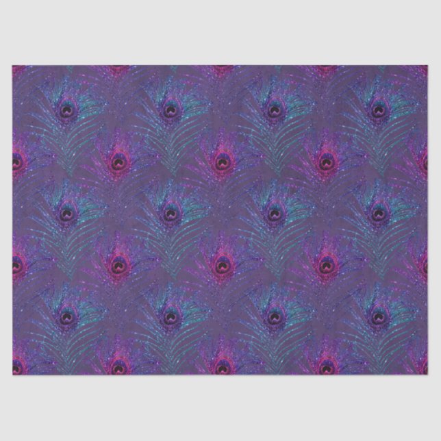 Papel De Seda Purpurina Peacock Feather Series Design 13 (Anverso)