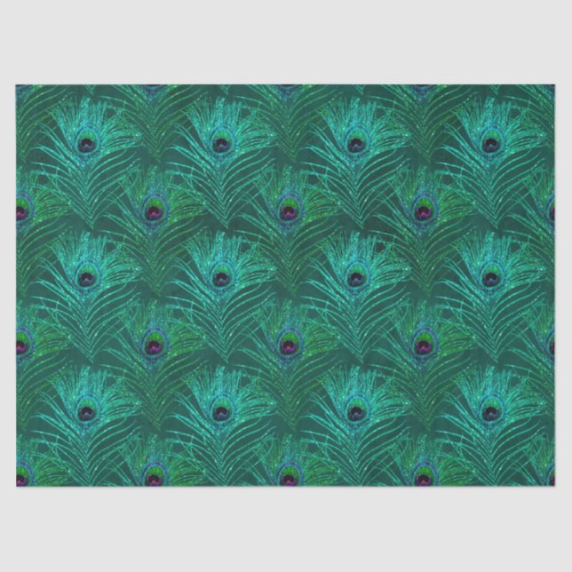 Papel De Seda Purpurina Peacock Feather Series Design 18 (Anverso)