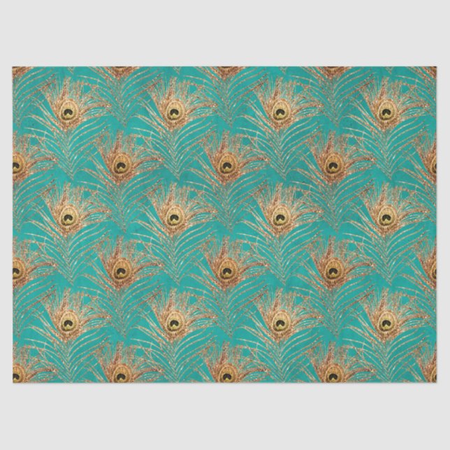 Papel De Seda Purpurina Peacock Feather Series Design 2 (Anverso)