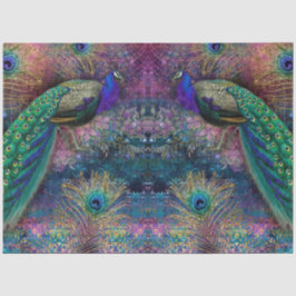 Papel De Seda Purpurina Peacocks Elegantes Feathers Decoupage Ro