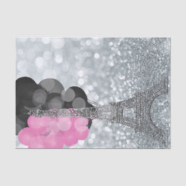 Papel De Seda Purpurina plateada y globos Paris Torre Eiffel Fie