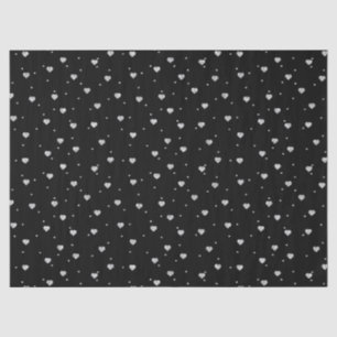 Papel De Seda Purpurina plateado lindo Valentines Hearts Pattern