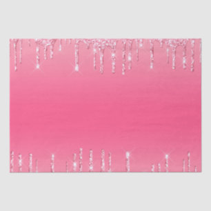 Papel De Seda Purpurina que gotea Rosa Femenina Chic de Moda Bri