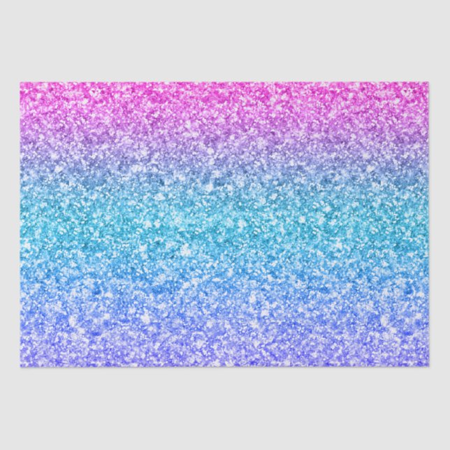 Papel De Seda Purpurina rosa azul y púrpura (Anverso)
