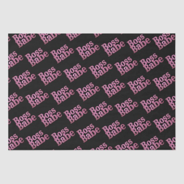 Papel De Seda Purpurina Rosa Boss Babe (Anverso)