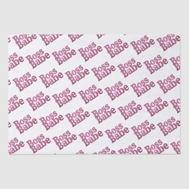 Papel De Seda Purpurina Rosa Boss Babe (Anverso)