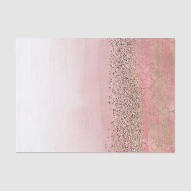 Papel De Seda Purpurina rosa de Rubor Fiesta de princesas marroq (Anverso)