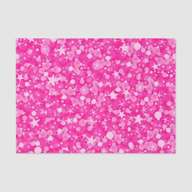 Papel De Seda Purpurina rosa elegante (Anverso)
