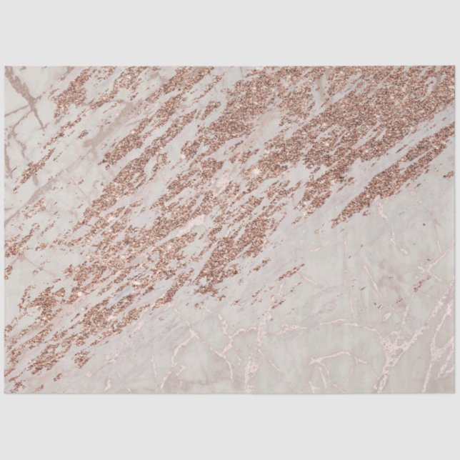 Papel De Seda Purpurina rosa rosa Rubor Marble Moderno (Anverso)