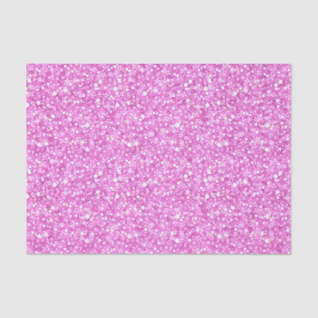 Papel De Seda Purpurina Rosa Y Esparkolas (Anverso)