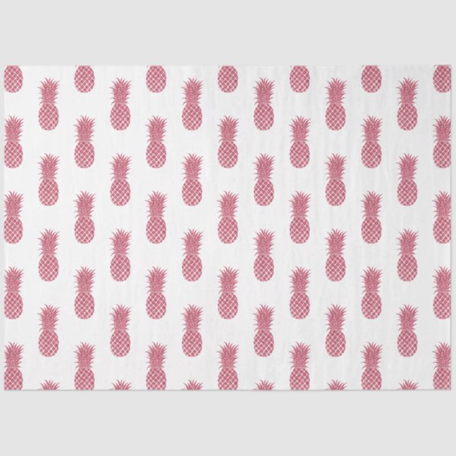 Papel De Seda Purpurina rosado de piña tropical (Anverso)