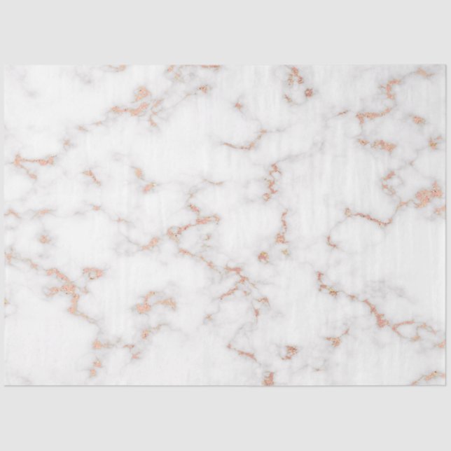 Papel De Seda Purpurina Rubor Marble blanco rosado moderno (Anverso)