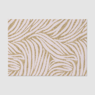 Papel De Seda Purpurina Rubor Pink Gold Cumpleaños Zebra