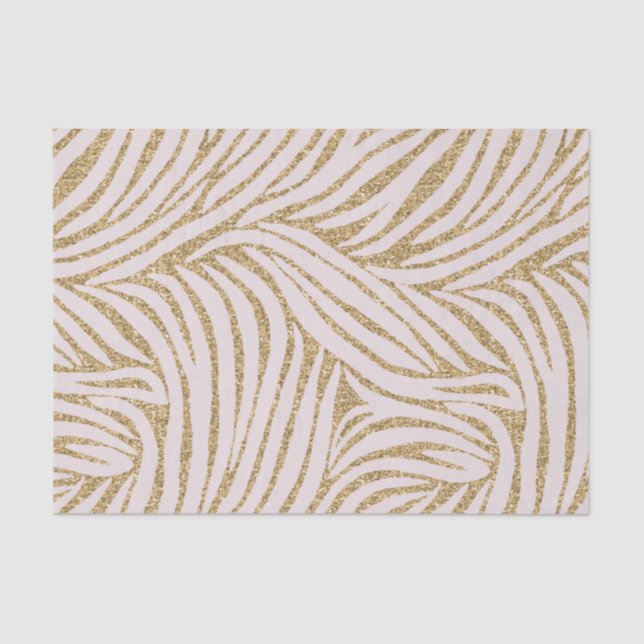 Papel De Seda Purpurina Rubor Pink Gold Cumpleaños Zebra (Anverso)