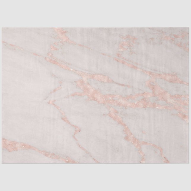 Papel De Seda Purpurina Rubor rosa Rosa Marble Moderno (Anverso)